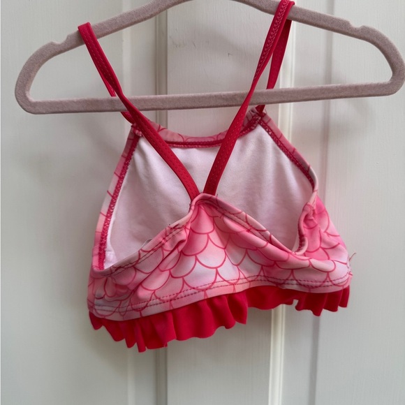 Dreamwave 2T Girls Pink and White Mermaid Scallop Bikini Top - Picture 4 of 5